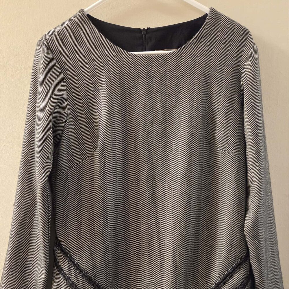 Karen Zambos Vintage Couture Long Sleeve Shift Dress NEW